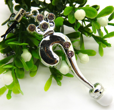 手机触屏笔合金镶钻挂件	