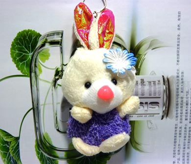 小兔带花挂件	