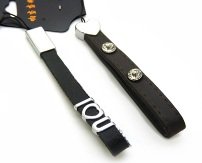 新款手机绳挂件 个性合金皮革 -合金手机链