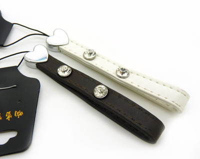 新款手机绳挂件 个性合金皮革 -合金手机链