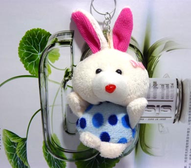 粉耳小白兔挂件	