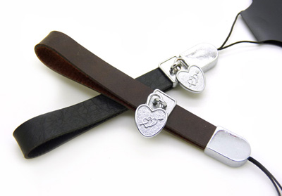 新款手机绳挂件 个性合金皮革 -合金手机链	