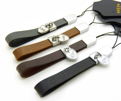 新款手机绳挂件 个性合金皮革 -合金手机链	