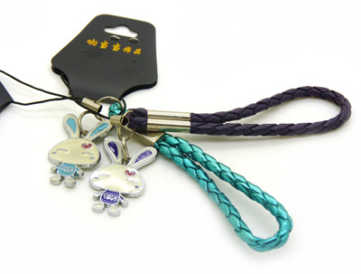  合金皮革手机挂件 时尚挂件 -合金手机链