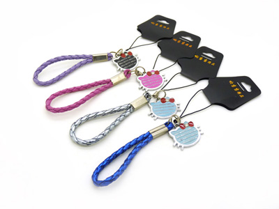 合金皮革手机挂件 时尚挂件 -合金手机链	