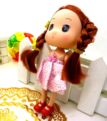 婚庆小礼品 儿童生日礼物---双辫迷糊娃挂件