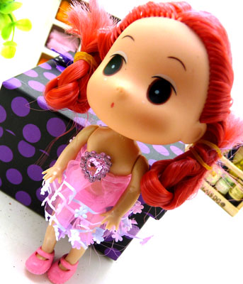 婚庆小礼品 儿童生日礼物---双辫迷糊娃挂件