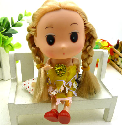  婚庆小礼品 儿童生日礼物---双辫迷糊娃挂件