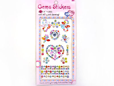手机汽车大颗宝石贴画独立背胶心形奖励贴纸-9号