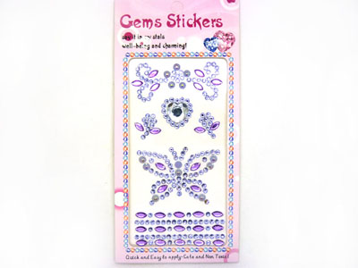 手机汽车大颗宝石贴画独立背胶心形奖励贴纸-9号