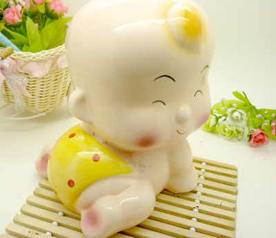  招财进宝 创意储蓄罐 开运开业摆件/8寸娃娃存钱罐	