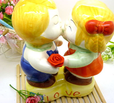 招财进宝 创意储蓄罐 开运开业摆件/7寸金童玉女存钱罐