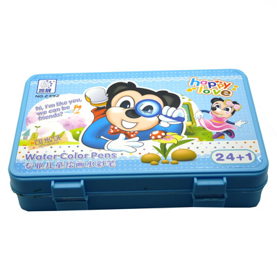 迪士尼24色带印章水彩笔 卡通手提式水彩笔 -2392-24色水彩笔 