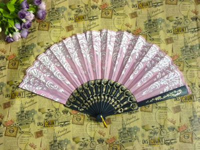 工艺扇蓝棉布舞蹈扇 表演跳舞扇子舞台道具折扇-----14号