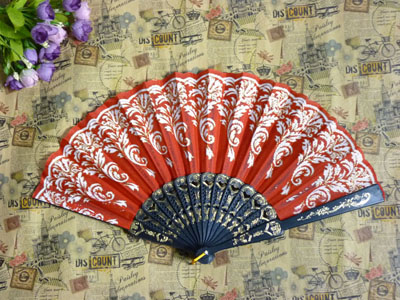 工艺扇蓝棉布舞蹈扇 表演跳舞扇子舞台道具折扇-----14号