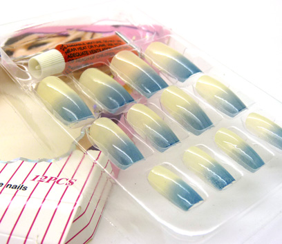 法式简约假指甲贴片精装裸色渐变甲片-N019	