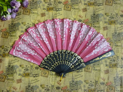 工艺扇蓝棉布舞蹈扇 表演跳舞扇子舞台道具折扇-----14号