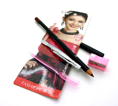 特价促销 美容化妆工具 睫毛梳+转笔刀+眉笔+修眉夹四件套