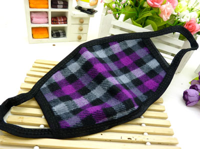 简约格子棉布口罩 时尚简约 防风口罩 防沙保暖口罩 