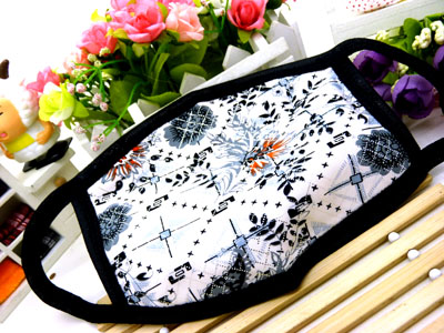 简约格子印花棉布口罩 时尚潮流 防风/防沙保暖口罩