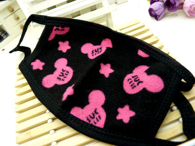 简约印花棉布口罩 时尚潮流 防风/防沙保暖口罩