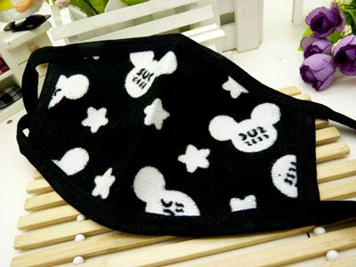 简约印花棉布口罩 时尚潮流 防风/防沙保暖口罩