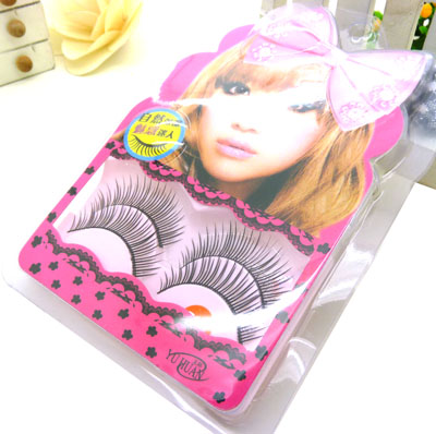 自然仿真浓密假睫毛手工自然假睫毛---美女蝴蝶结自然仿真浓密假睫毛2对装