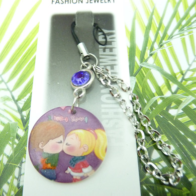 小可爱清新镶钻牵手挂件	