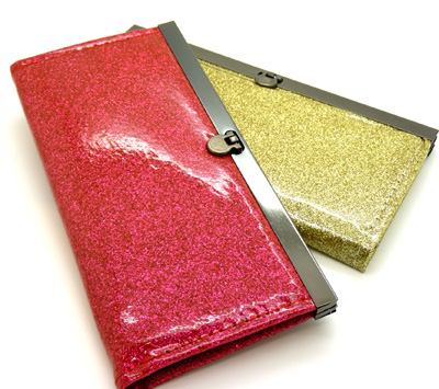 时尚可爱糖果色手包长款女式手机包亮皮钱包