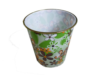 创意金边印花卫生桶家用塑料垃圾桶精致果皮桶-垃圾桶022	