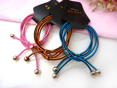 韩流行饰品 皮圈发绳发饰头饰 橡皮筋发圈 糖果色 4根 -8号	