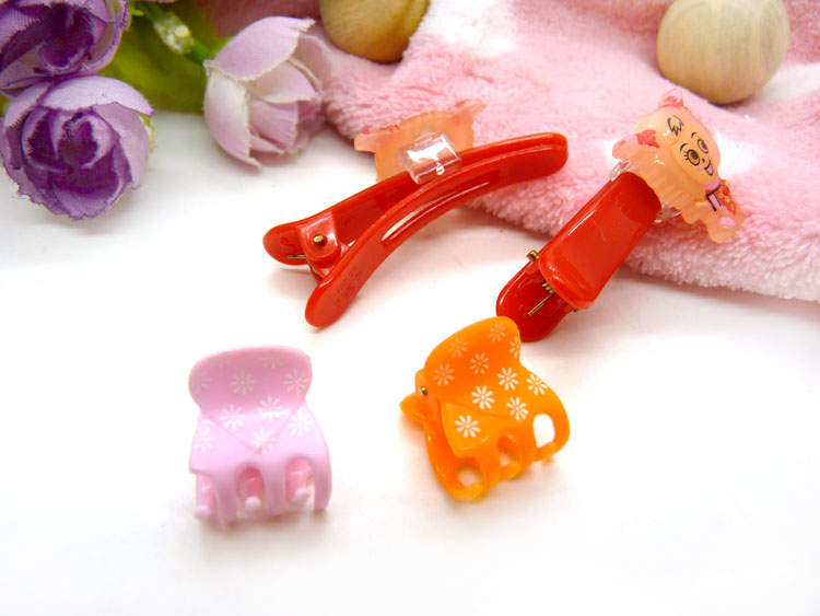 卡通鸭嘴夹边夹发卡边夹-长通鸭嘴夹十套装-29号	