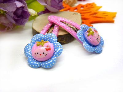 卡通鸭嘴夹边夹发卡边夹-长通金粉对夹-16号