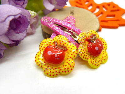 卡通鸭嘴夹边夹发卡边夹-长通金粉对夹-16号