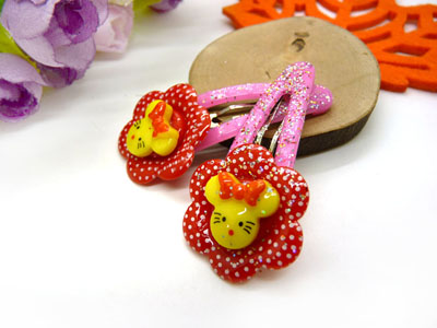 卡通鸭嘴夹边夹发卡边夹-长通金粉对夹-16号	