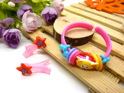 儿童发饰宝宝卡通鸭嘴夹边夹发卡边夹-长通鸭嘴夹十手钩组合-26号	