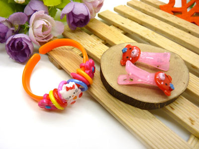 儿童发饰宝宝卡通鸭嘴夹边夹发卡边夹-长通鸭嘴夹十手钩组合-26号