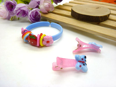 儿童发饰宝宝卡通鸭嘴夹边夹发卡边夹-长通鸭嘴夹十手钩组合-26号