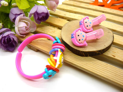 儿童发饰宝宝卡通鸭嘴夹边夹发卡边夹-长通鸭嘴夹十手钩组合-26号	