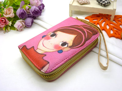 卡通钱包女长款印花韩版手拿包女动漫学生用钱包	