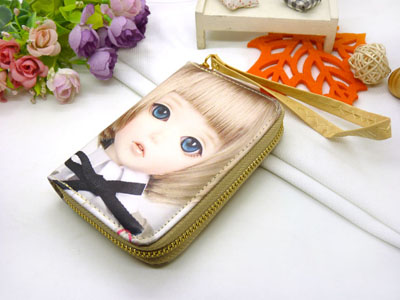 卡通钱包女长款印花韩版手拿包女动漫学生用钱包	