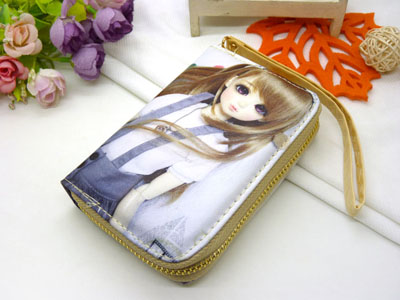 卡通钱包女长款印花韩版手拿包女动漫学生用钱包	