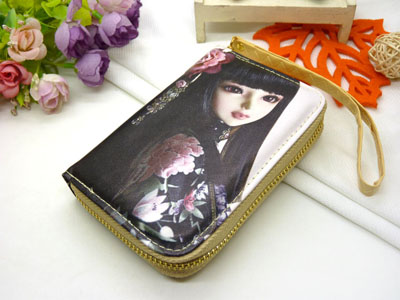 卡通钱包女长款印花韩版手拿包女动漫学生用钱包	