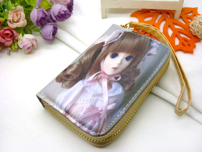 卡通钱包女长款印花韩版手拿包女动漫学生用钱包	