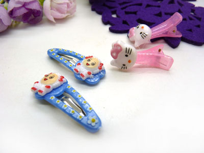 儿童发饰宝宝卡通鸭嘴夹边夹发卡边夹-长通鸭嘴夹十对夹组合-18号	