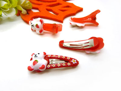 儿童发饰宝宝卡通鸭嘴夹边夹发卡边夹-长通鸭嘴夹十对夹组合-18号	