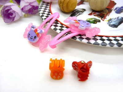 儿童发饰宝宝卡通鸭嘴夹边夹发卡边夹-长通对夹十小爪组合-19号