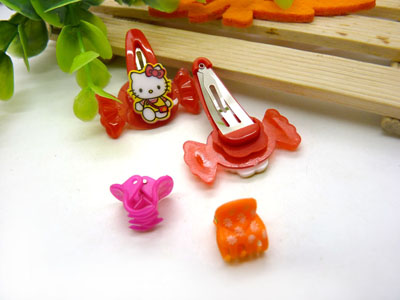 儿童发饰宝宝卡通鸭嘴夹边夹发卡边夹-长通对夹十小爪组合-19号