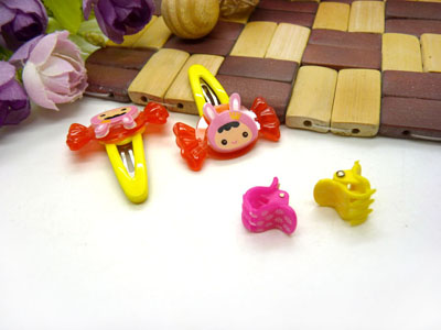 儿童发饰宝宝卡通鸭嘴夹边夹发卡边夹-长通对夹十小爪组合-19号