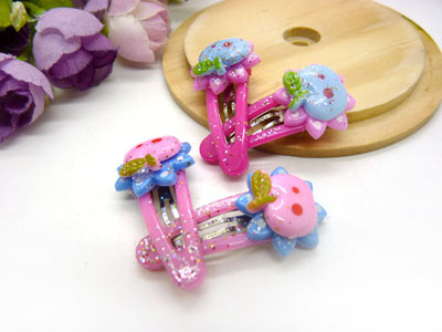 儿童发饰宝宝卡通鸭嘴夹边夹发卡边夹-长通对夹4支装-17号